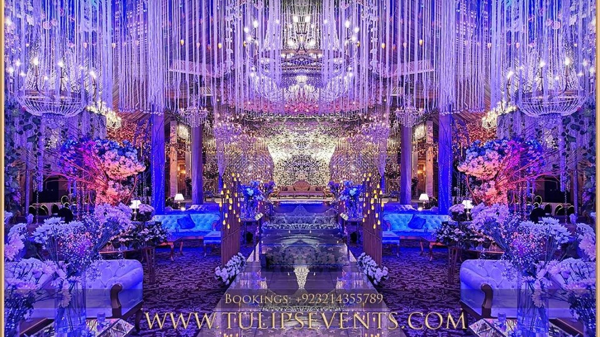 Réception Walima — soirée bleu nuit et or
